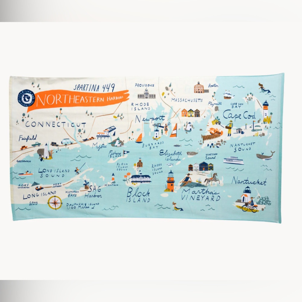 Spartina 449 Northeastern Harbors Beach Towel